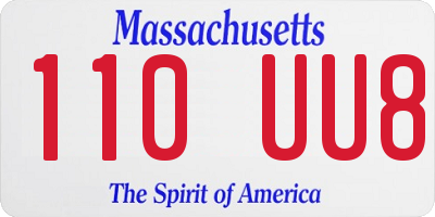 MA license plate 110UU8