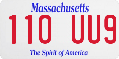 MA license plate 110UU9
