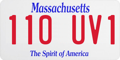 MA license plate 110UV1