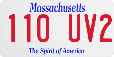 MA license plate 110UV2