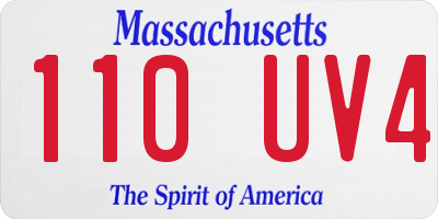 MA license plate 110UV4