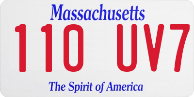 MA license plate 110UV7