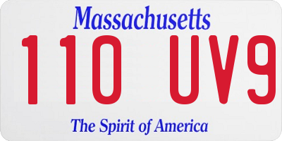 MA license plate 110UV9