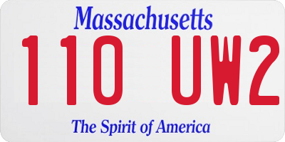MA license plate 110UW2