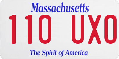 MA license plate 110UX0