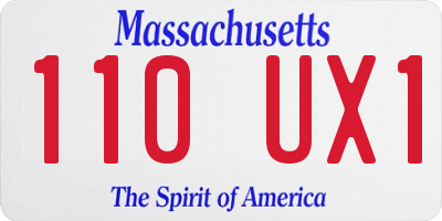 MA license plate 110UX1