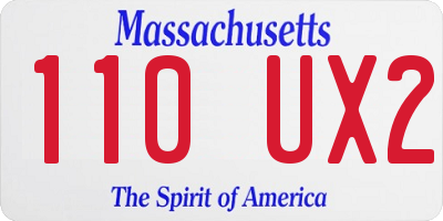 MA license plate 110UX2
