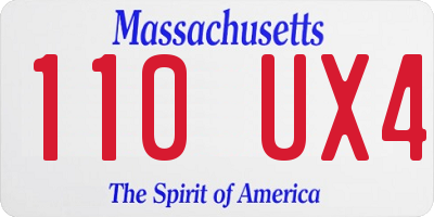 MA license plate 110UX4