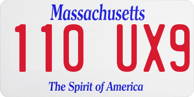 MA license plate 110UX9