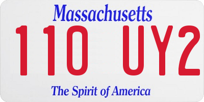 MA license plate 110UY2
