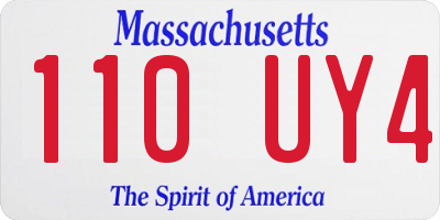 MA license plate 110UY4