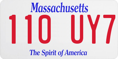 MA license plate 110UY7