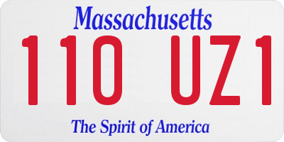 MA license plate 110UZ1
