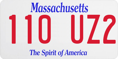 MA license plate 110UZ2