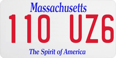 MA license plate 110UZ6