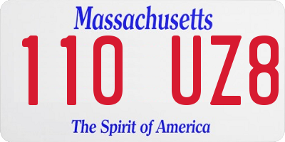 MA license plate 110UZ8