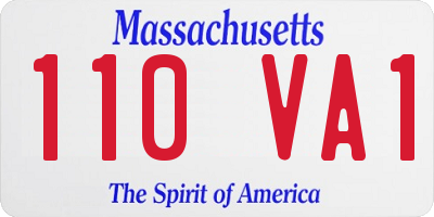 MA license plate 110VA1