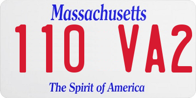 MA license plate 110VA2