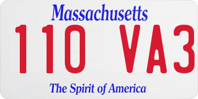 MA license plate 110VA3