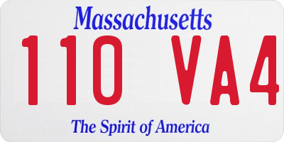 MA license plate 110VA4