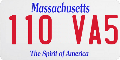 MA license plate 110VA5
