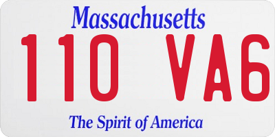 MA license plate 110VA6