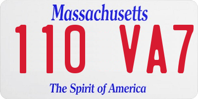 MA license plate 110VA7