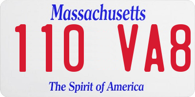 MA license plate 110VA8