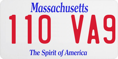 MA license plate 110VA9