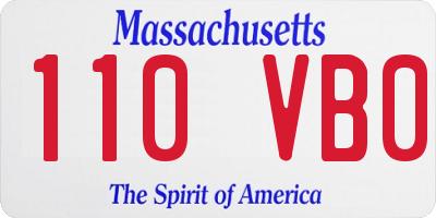 MA license plate 110VB0