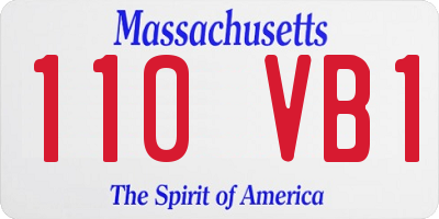 MA license plate 110VB1