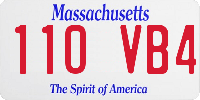 MA license plate 110VB4