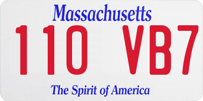 MA license plate 110VB7