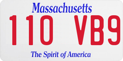 MA license plate 110VB9