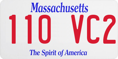 MA license plate 110VC2