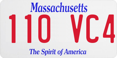MA license plate 110VC4