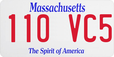 MA license plate 110VC5