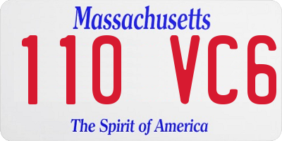MA license plate 110VC6