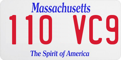 MA license plate 110VC9