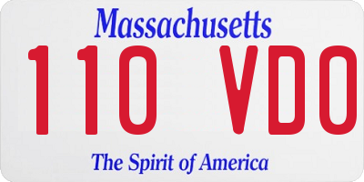 MA license plate 110VD0