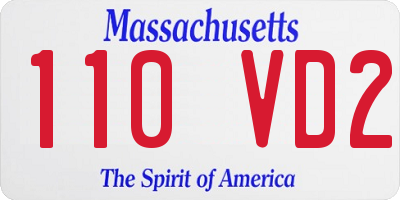 MA license plate 110VD2
