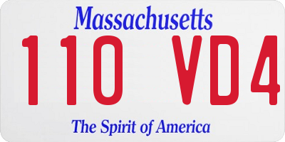 MA license plate 110VD4