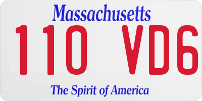 MA license plate 110VD6