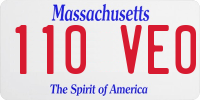 MA license plate 110VE0
