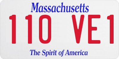 MA license plate 110VE1