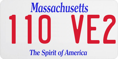 MA license plate 110VE2