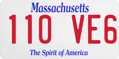 MA license plate 110VE6