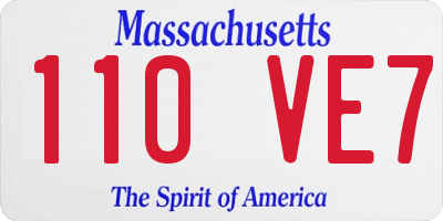 MA license plate 110VE7