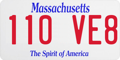 MA license plate 110VE8