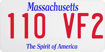 MA license plate 110VF2